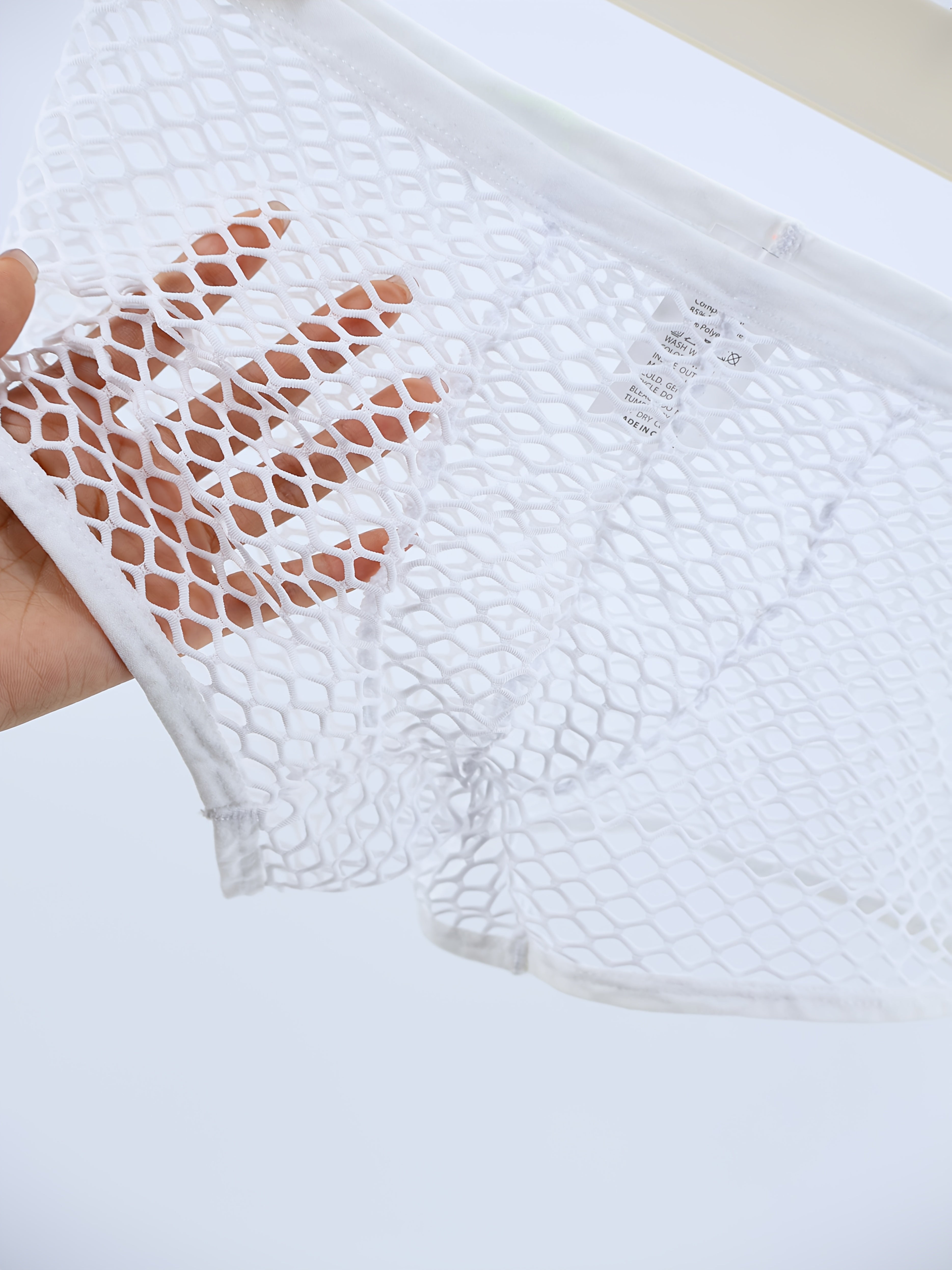 Men's Breathable Mesh Boxer Shorts with Transparent U-Shaped Design