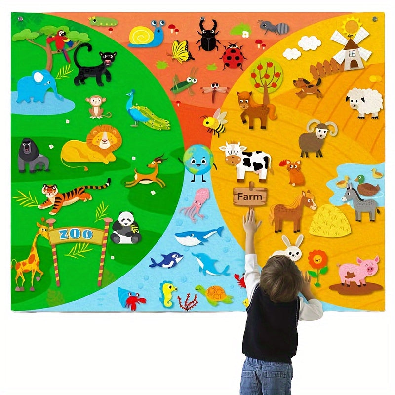 58-Piece Farm Insects Felt Story Board Set Educational Toy for Kids Preschool