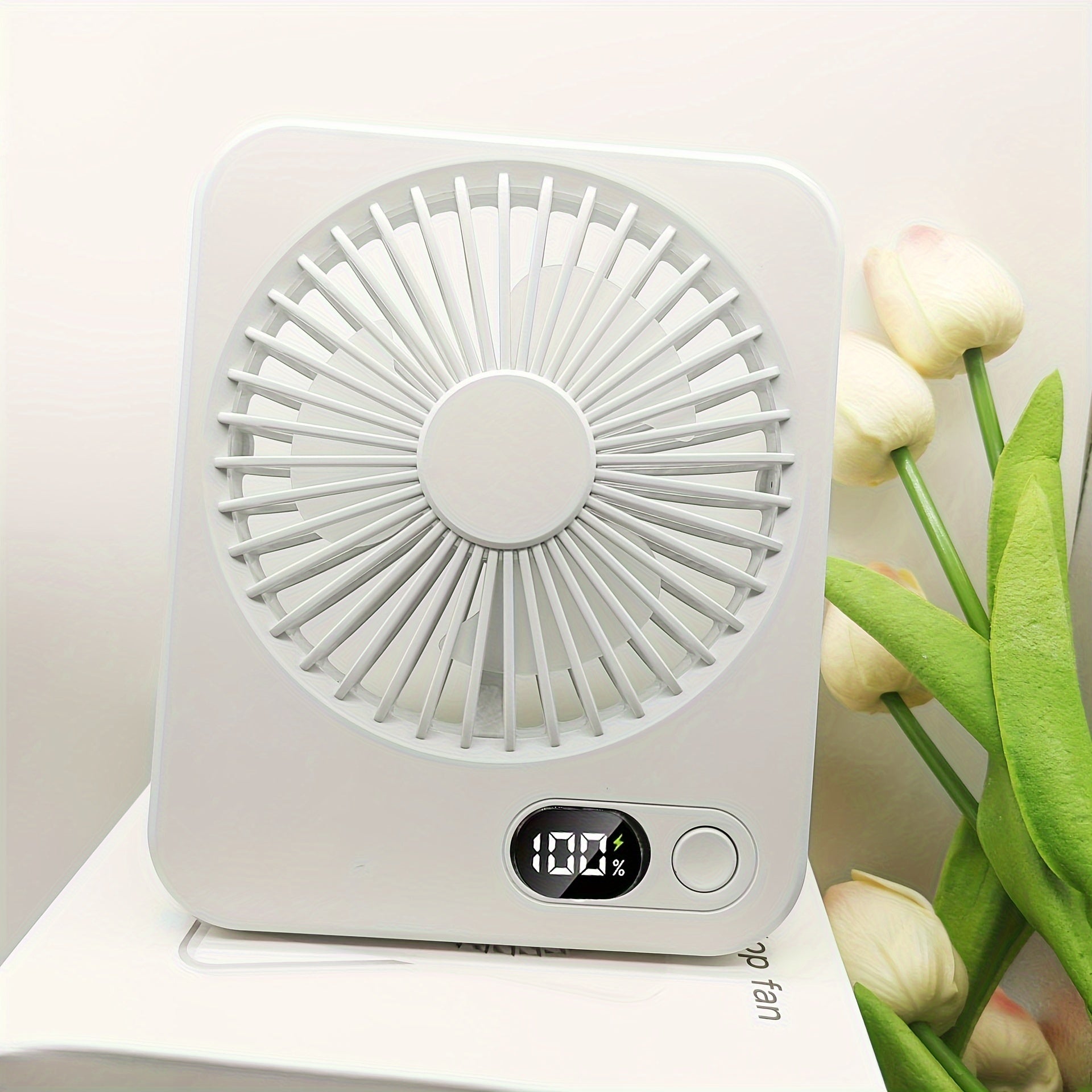 Portable USB Desktop Fan for Women Slim Rechargeable Personal Cooling Fan