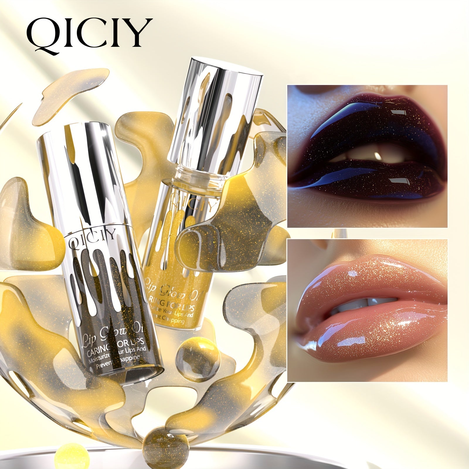 Brillo labial hidratante para mujer con escualano, negro, aceite labial hidratante de larga duración