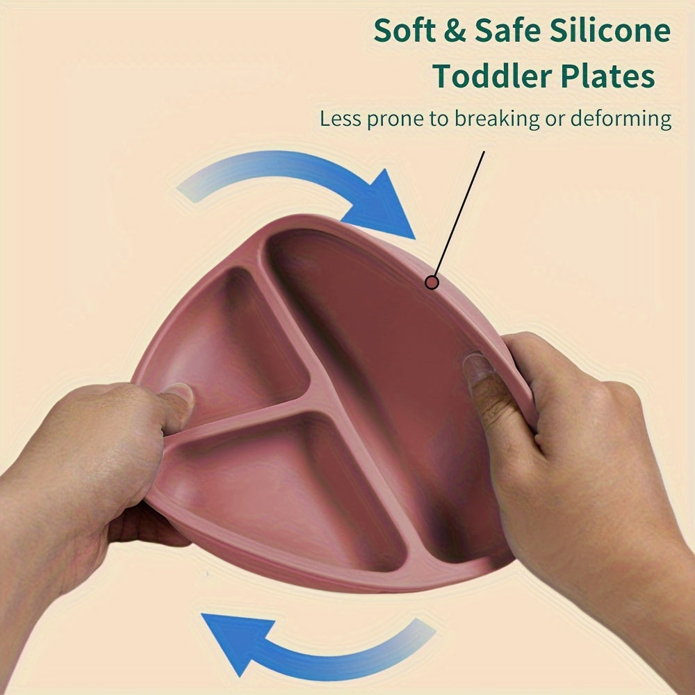 8-Piece Silicone Toddler Feeding Set Non-Toxic BPA-Free Suction Plates Bibs Straw Cups Utensils