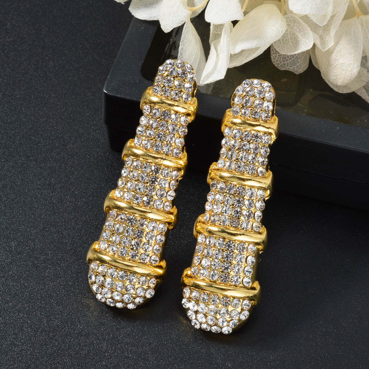 Women Bamboo-Shaped Jewelry Set Necklace Bracelet Earrings Ring Wedding Gift