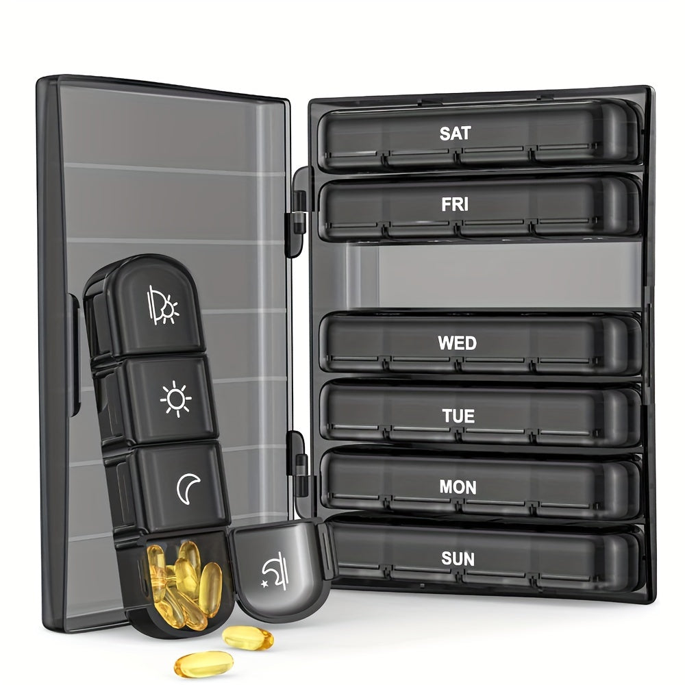 Large Weekly Pill Organizer 7-Day Travel Case for Vitamins and Medication