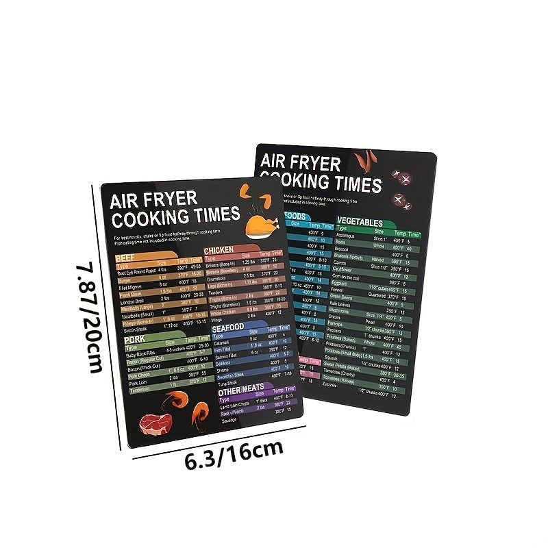 Air Fryer Accessories Magnetic Cheat Sheet Set Cooking Guide Kitchen Gadgets Reference