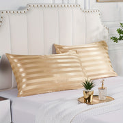 Golden Satin Pillowcase for Hair and Skin, Soft, Stain-Resistant, Machine Washable