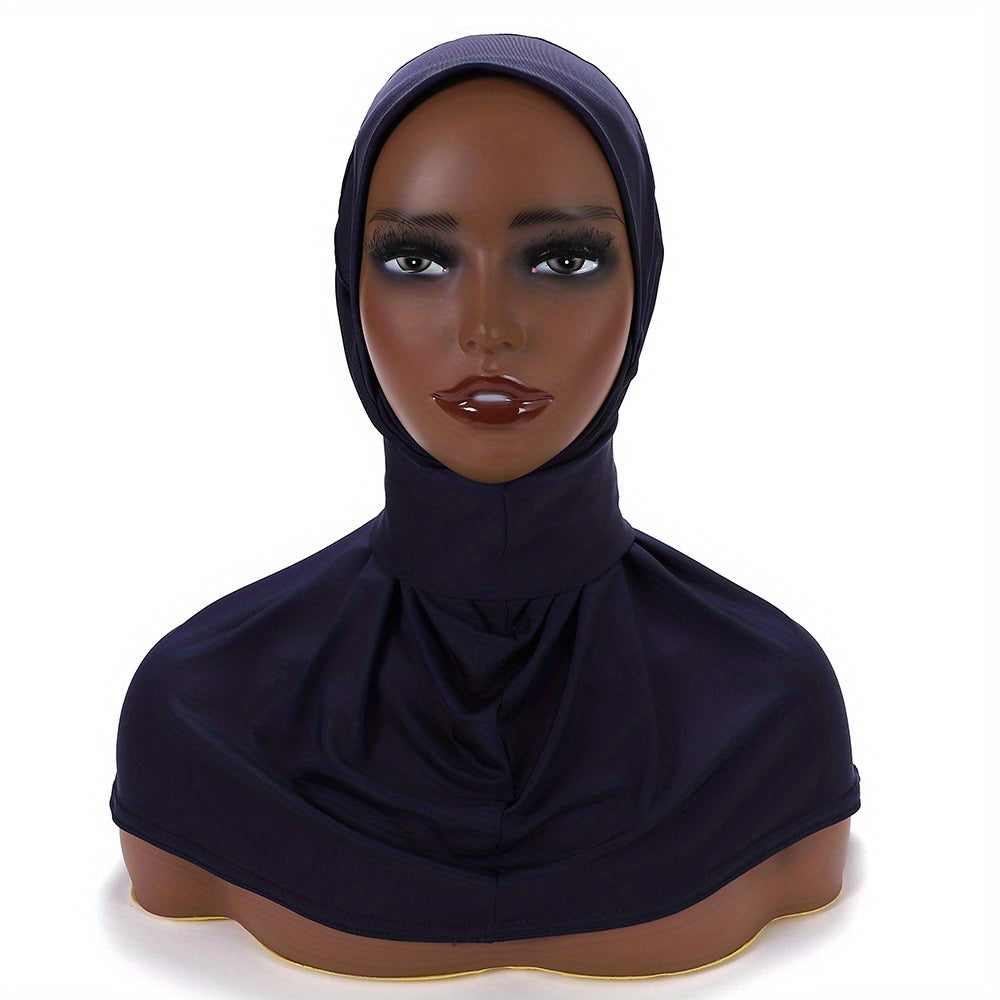 Solid Color Hijab for Women with Elastic Back and Snap Closure