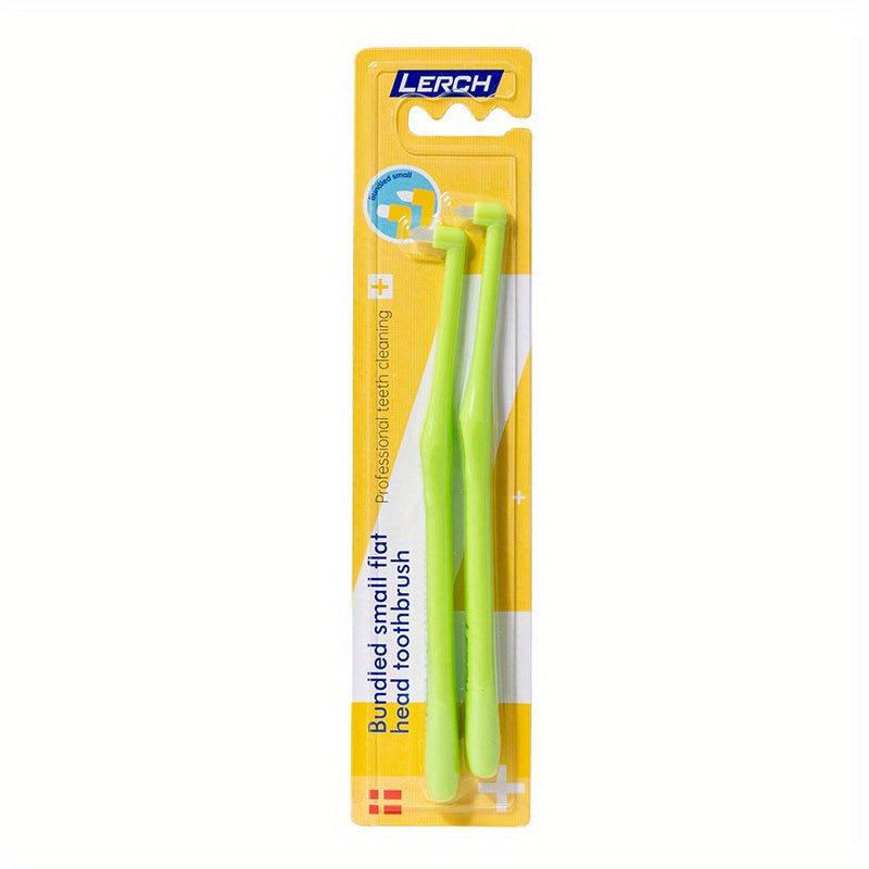 2-Pack Microfiber Bristle Toothbrushes for Braces and Gap Cleaning