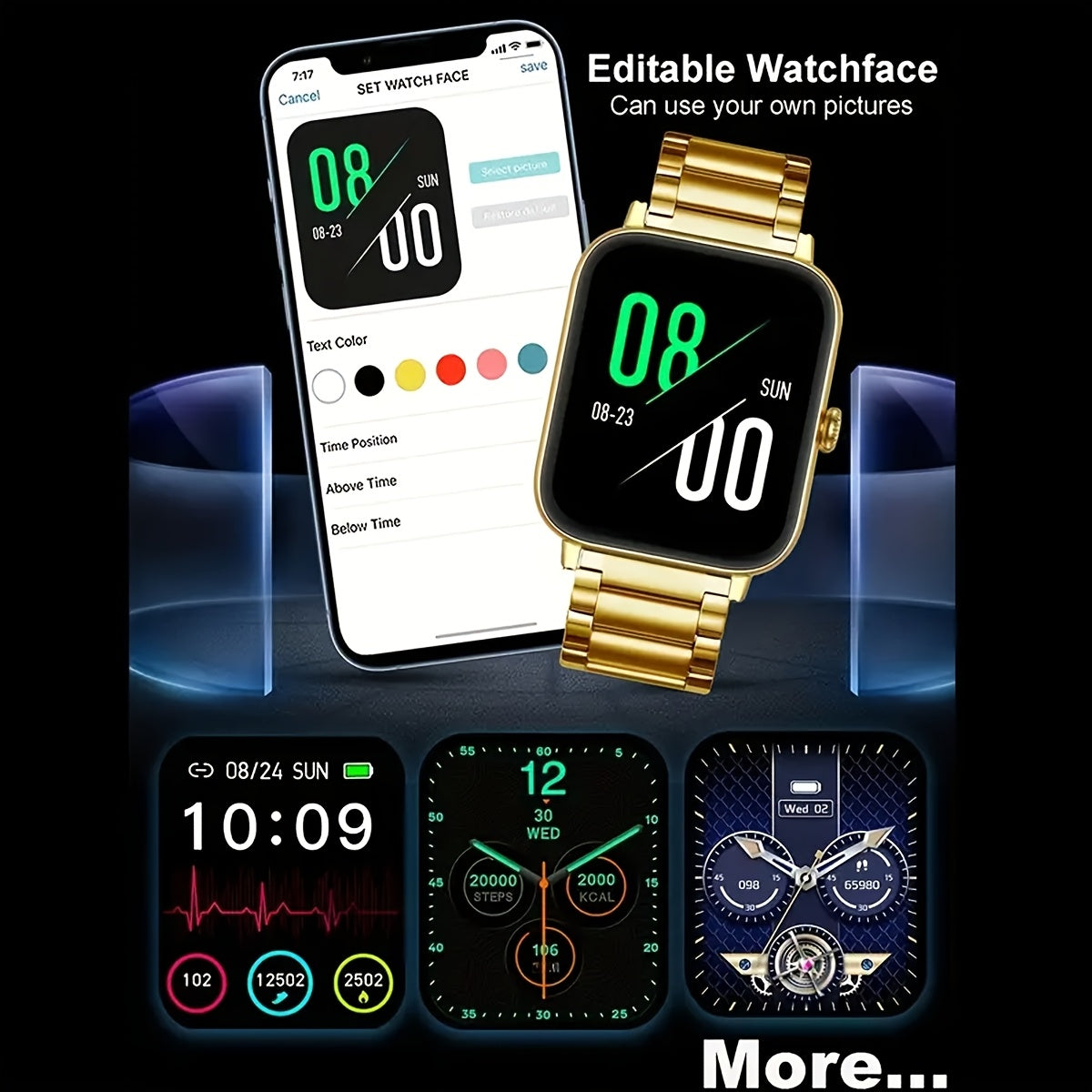 2024 Full Touch Smart Watch Phone 1.81-Inch Display Wireless Sync 100+ Sports Modes