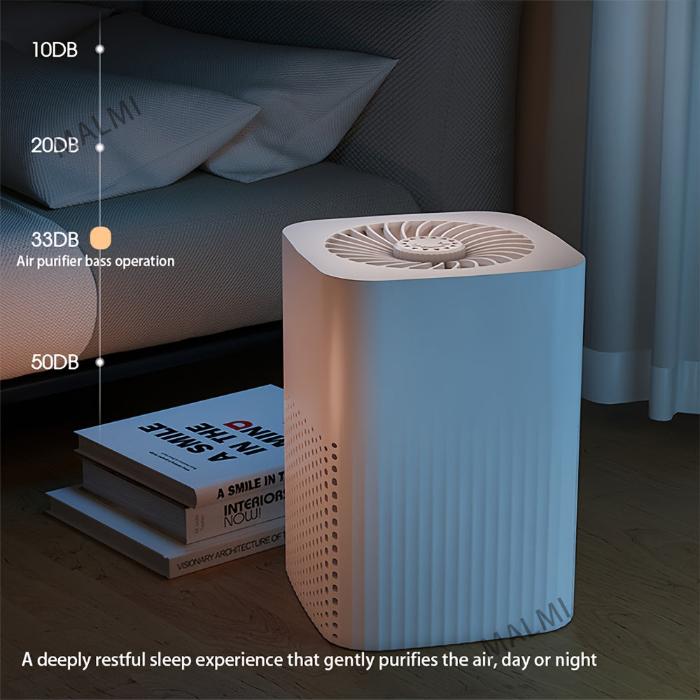 Home Air Purifier USB Powered HEPA Activated Carbon for Allergies and Odors