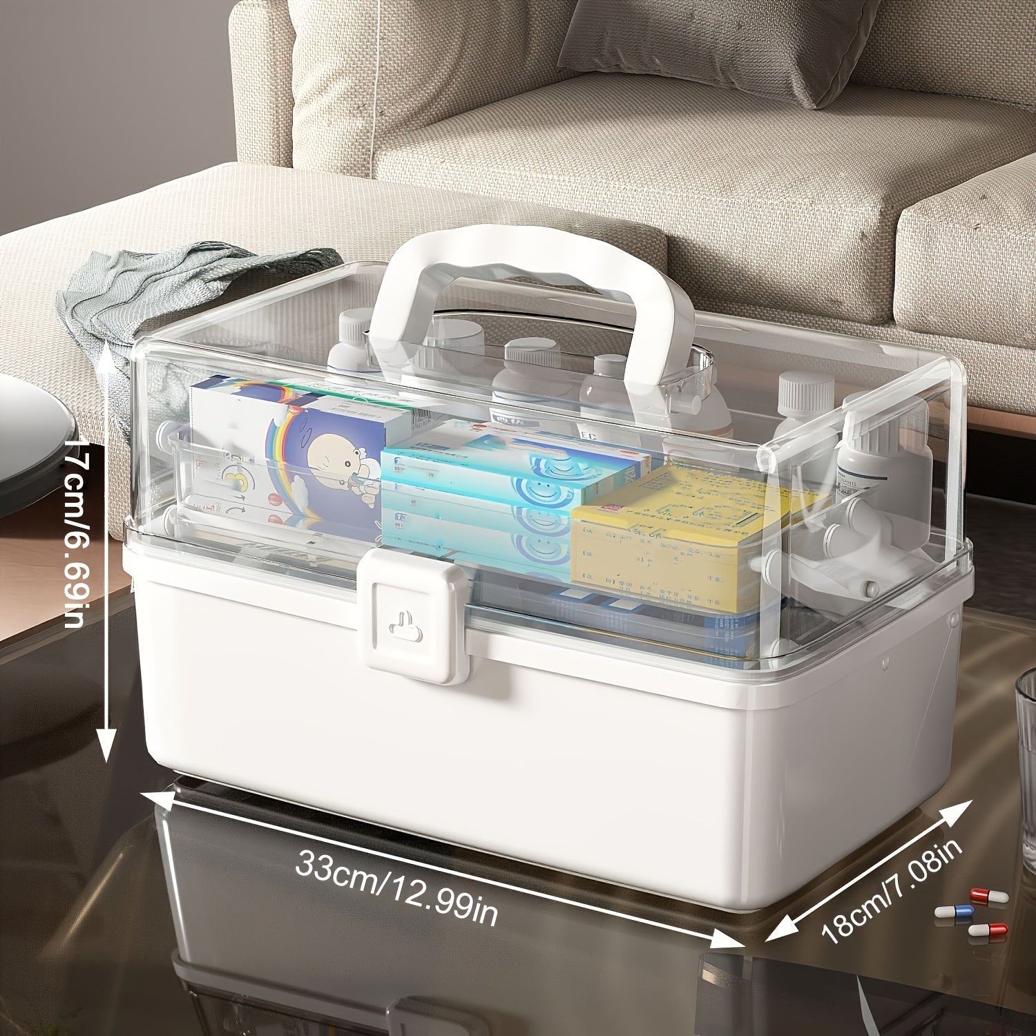 Large Plastic Storage Box with Handles for Cartridges and Bottles