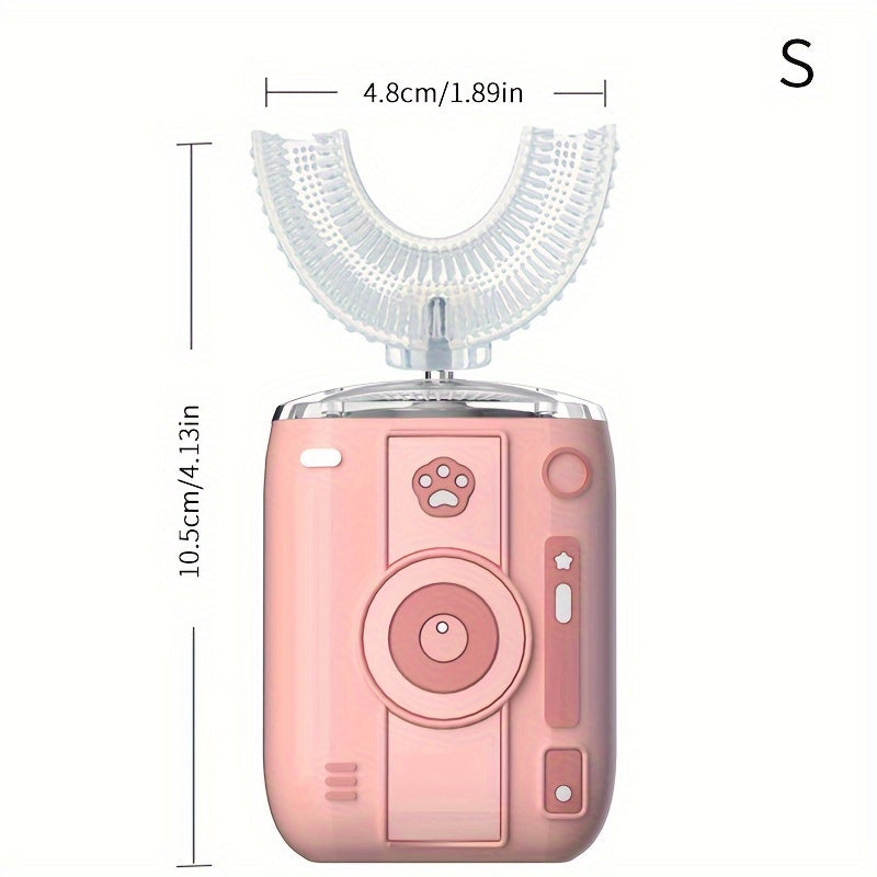 Kids Cartoon U-Shaped Electric Toothbrush with 6 Cleaning Modes and Rechargeable Battery