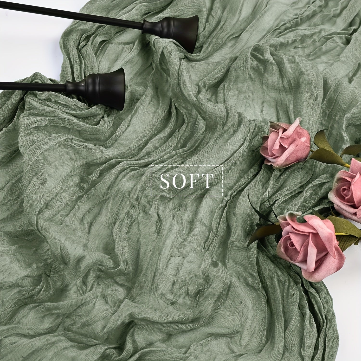 Boho Cheesecloth Table Runner Semi-Sheer Polyester for Special Occasions 1pc