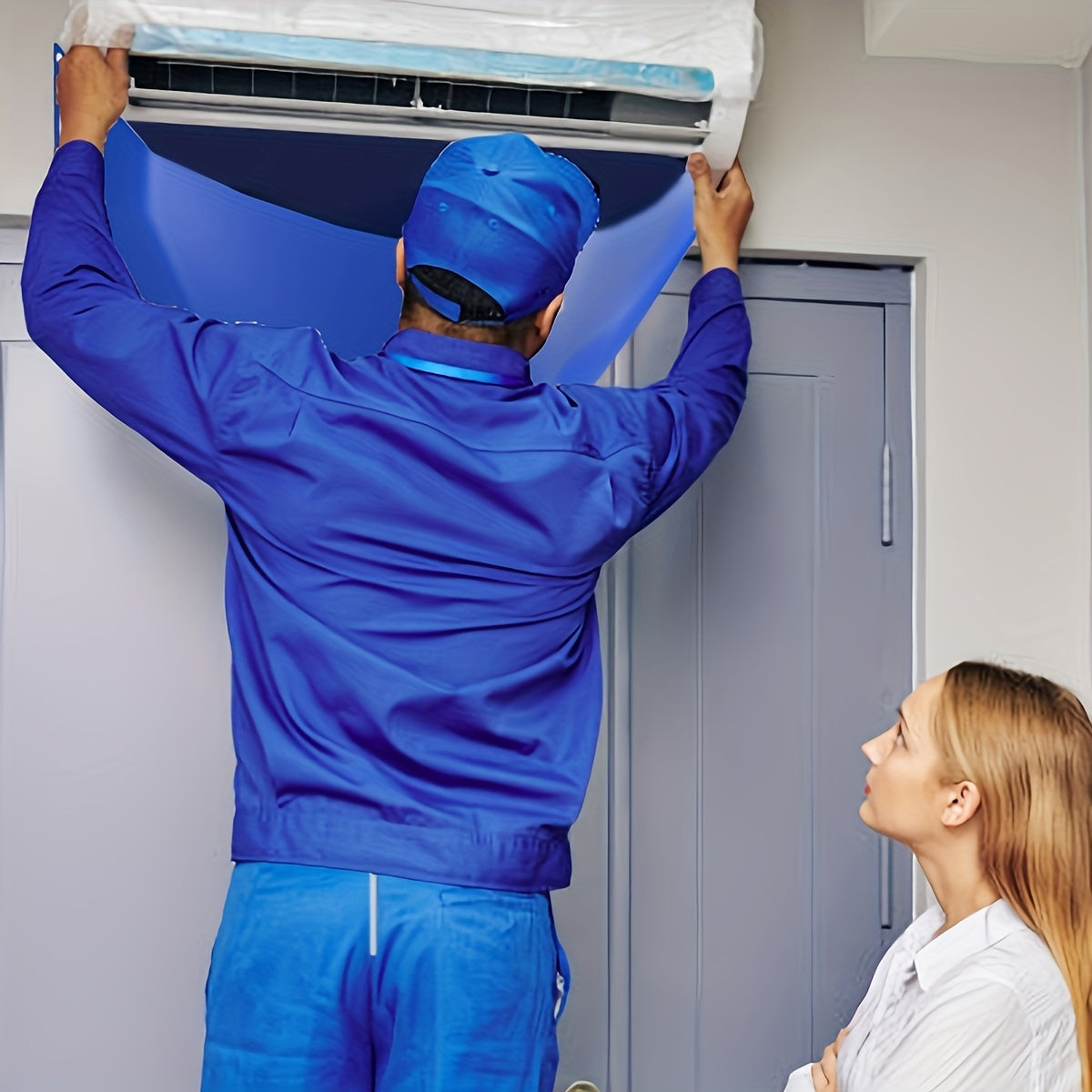 4 Pack Air Conditioner Cleaning Kits with Washable Cover and Drain Hose