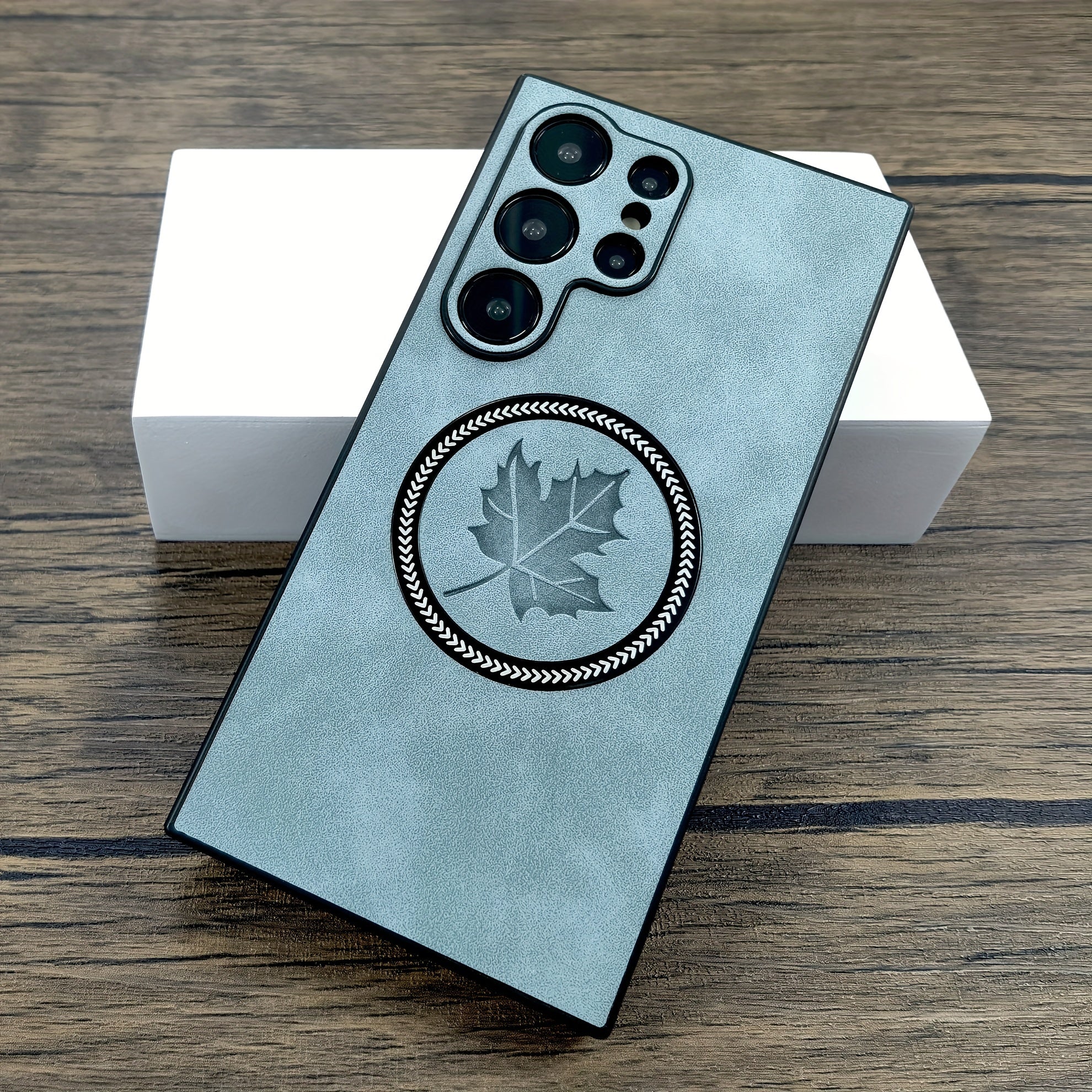 PU Leather Phone Case for Samsung Galaxy Wireless Charging Magnetic Adsorption