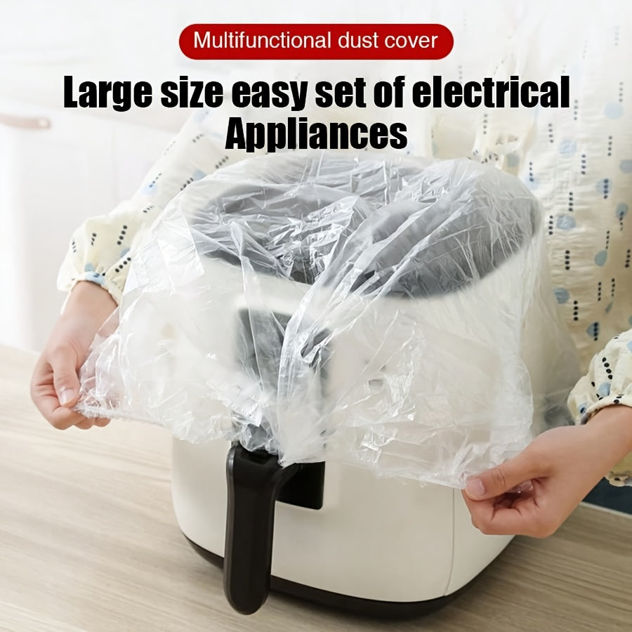 50pcs Disposable Plastic Dust Covers for Electrical Appliances Waterproof Rainproof Microwave and Electric Pot Protectors
