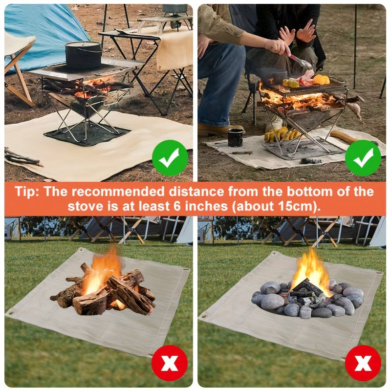 Flame Retardant BBQ Mat Portable Insulated Reusable for Camping and Outdoor Grilling