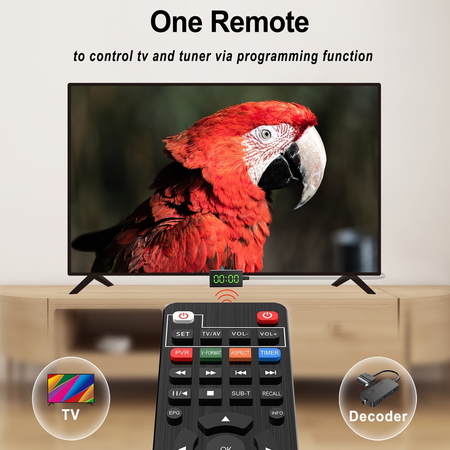 Mini DVB-T2 TV Stick with H.265 HEVC Decoding Scart Output Dolby Audio USB Multimedia PVR Recording