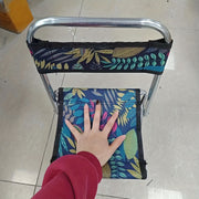 Silla de camping de metal con hoja verde ligera y taburete plegable para playa y uso al aire libre