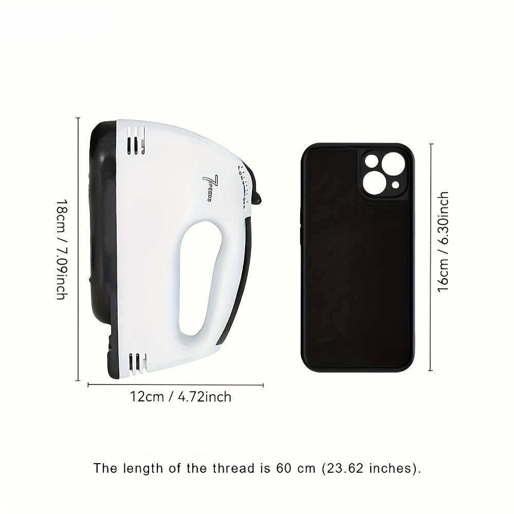 High-Power Stainless Steel Handheld Electric Egg Beater with Retractable Whisks for Baking and Mixing