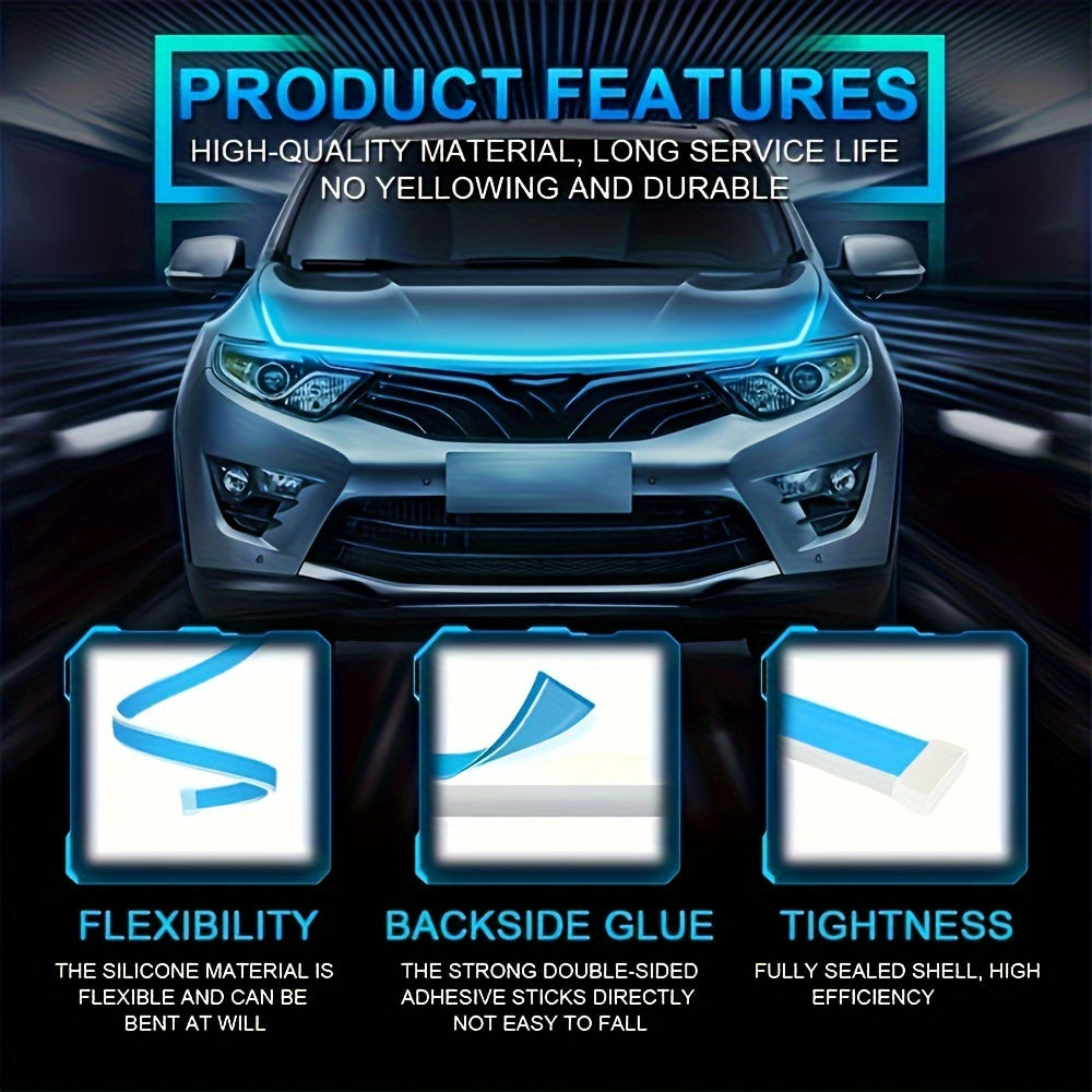 Barra de luz para capó de coche de 12V universal de 180cm flexible LED para coches, SUVs, camiones