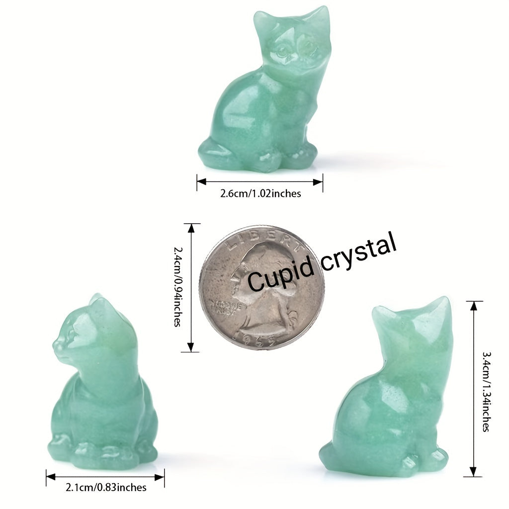 Conjunto de tallas de gatos de cristal con opción de piedra desnuda para regalo o decoración