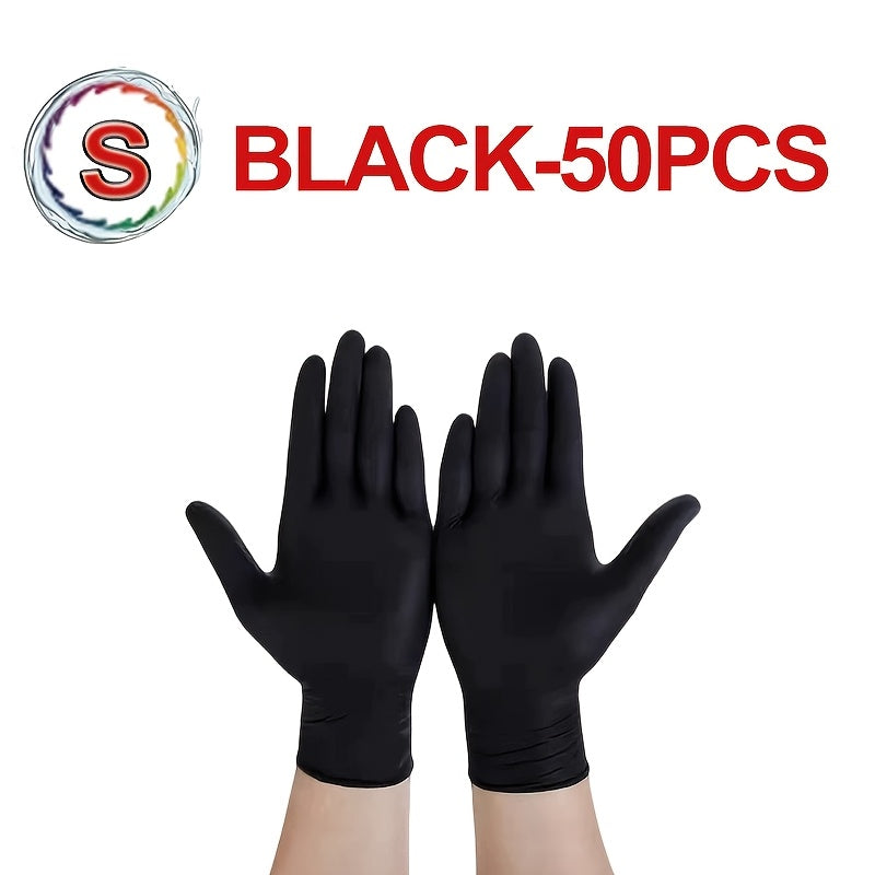 Black Disposable Nitrile Gloves Pack of 100, 50, or 20 for Cleaning, Tattooing, Hair, Pet Care