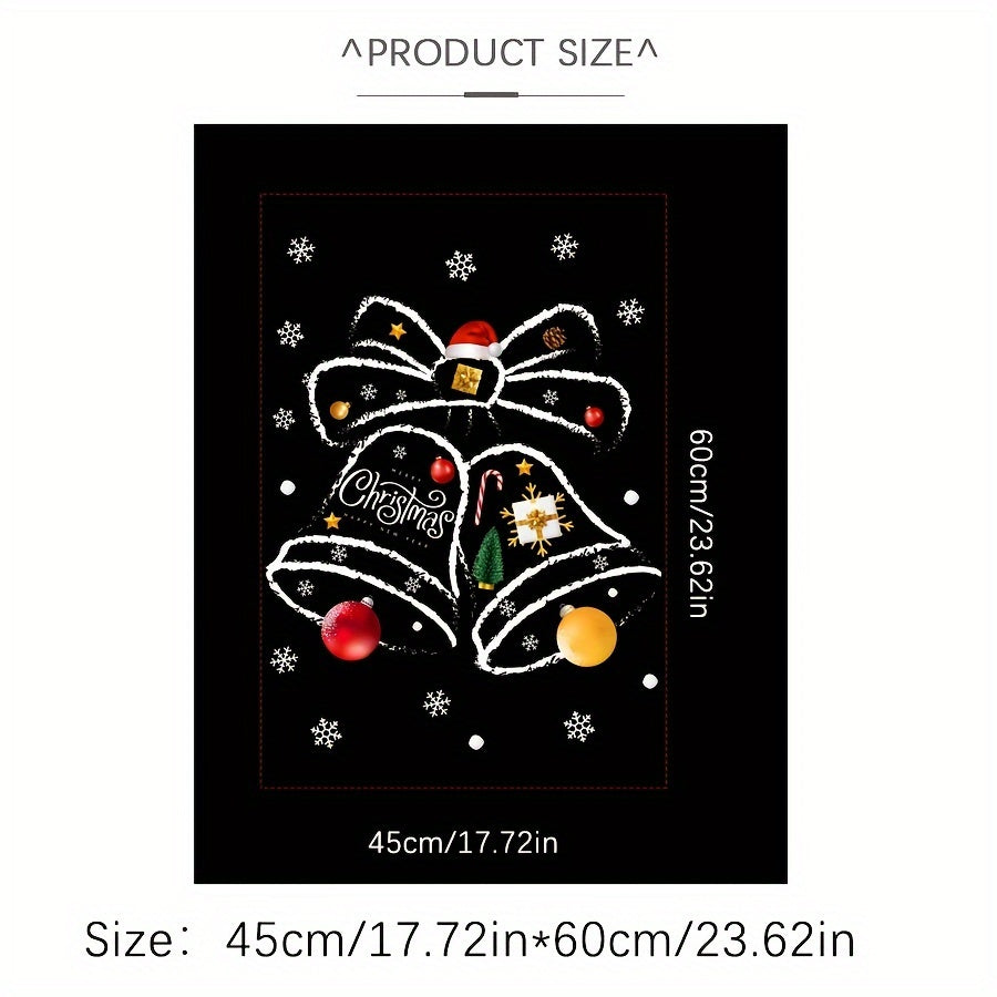 Christmas Bells Window Cling Decal Static Sticker Holiday Decor for Home or Shopfront