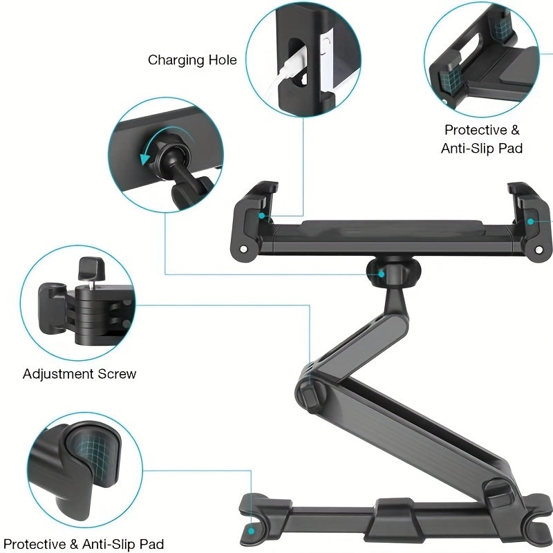 Car Tablet Holder Adjustable Headrest Mount for 12.7cm to 32.77cm Devices