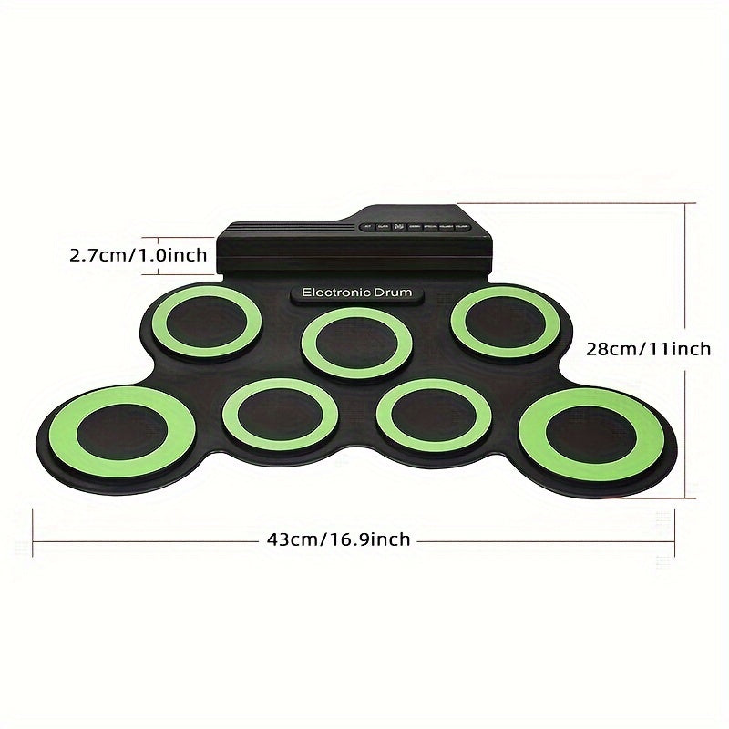 Yoshlar uchun mo'ljallangan ixcham, egiluvchan elektron baraban to'plami USB MIDI chiqishi, quloqchin ulanishi, metronom va energiya tejovchi dizayn bilan ta'minlangan, lekin ichki dinamikaga ega emas.