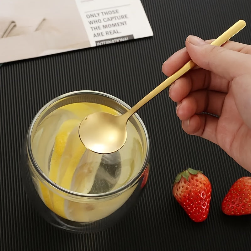 Stainless Steel Long Handle Spoons Set for Hot Drinks Restaurant Cafe