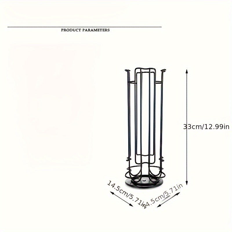 Coffee Capsule Storage Carousel Organizer Black Kitchen Counter Stand
