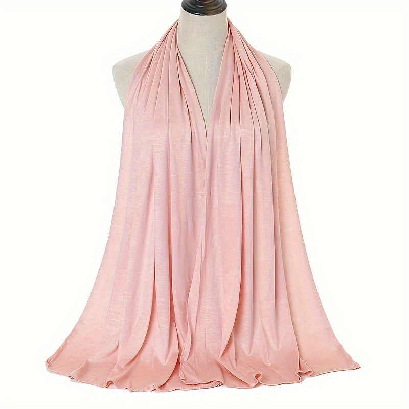 Windproof Sunscreen Shawl for Women Soft Breathable Muslim Hijab Solid Color