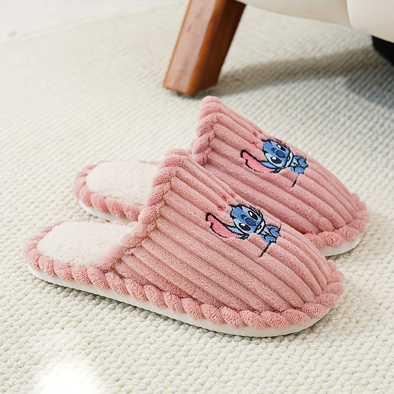 Ayollar uchun mo'ljallangan yumshoq uy chanoq, sirpanmaydigan, multicolor multfilmli tikuvli slippers