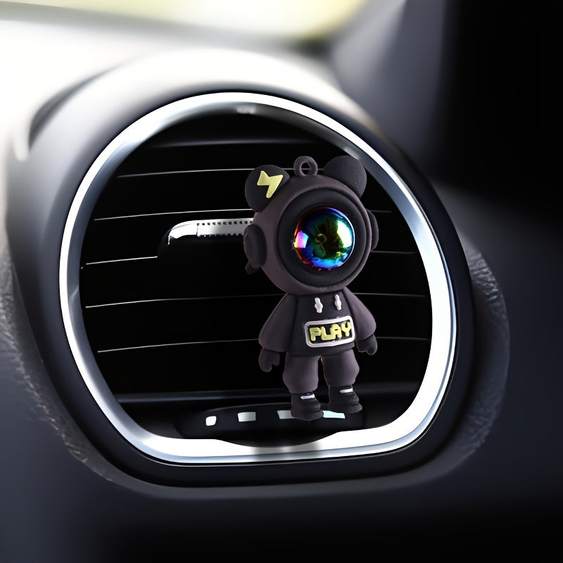 Car Interior Decoration Accessories – Astronaut Bear Air Freshener Vent Clip, 1 or 4 Pack
