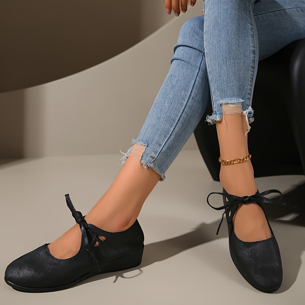Women's Flat Shoes Lace-Up Mary Jane Vintage Casual Shoes