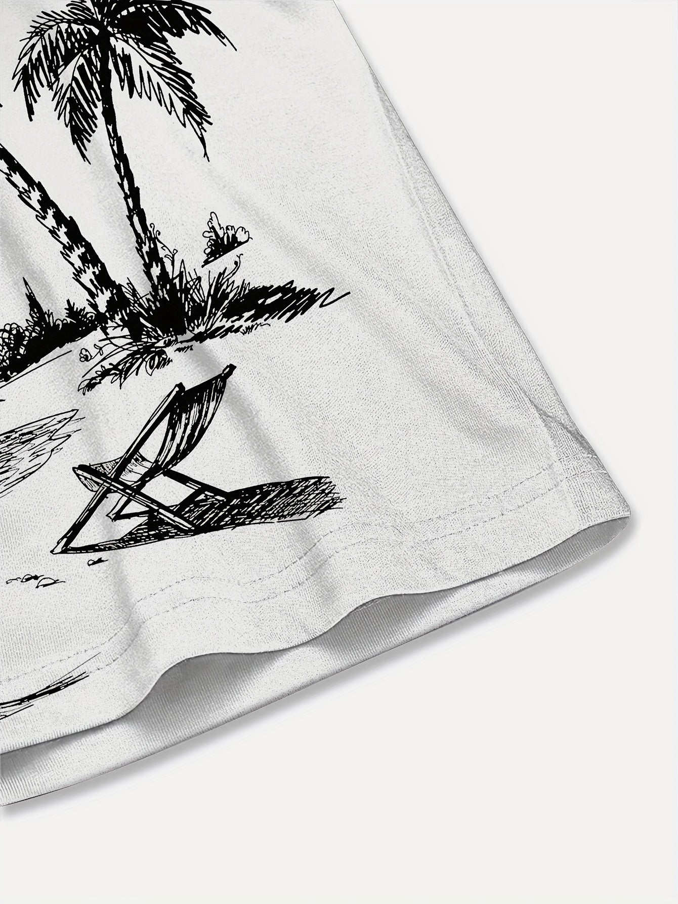 Men's Plus Size Hawaiian Shirt Tropical Beach Scene Lightweight Polyester Casual Button-Up