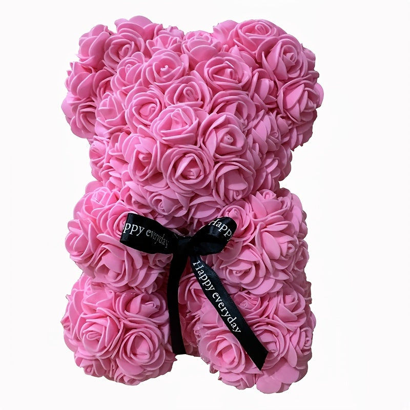 Foam Flower Rose Bear Gift for Valentine's Day Mother's Day Weddings Anniversary 17x23cm