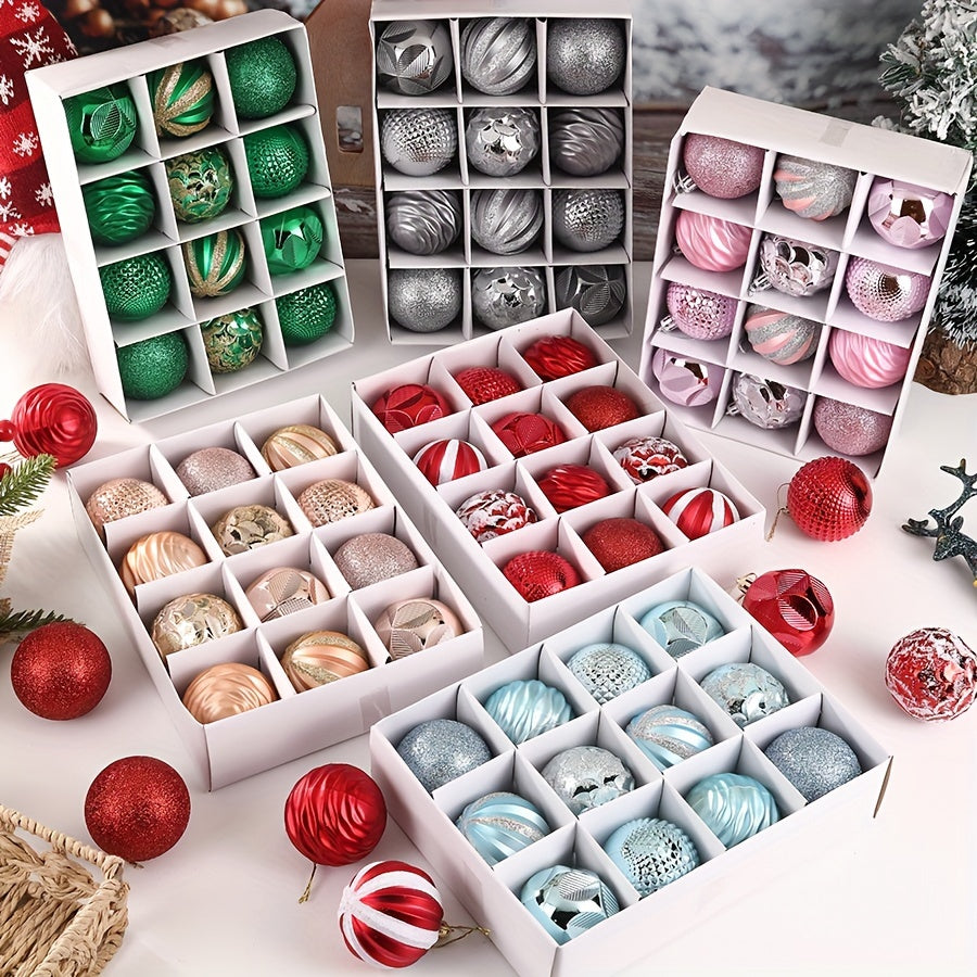 12 Christmas Decoration Balls 6cm Plated Painted Transparent for Tree Home Mall Hotel Outdoor