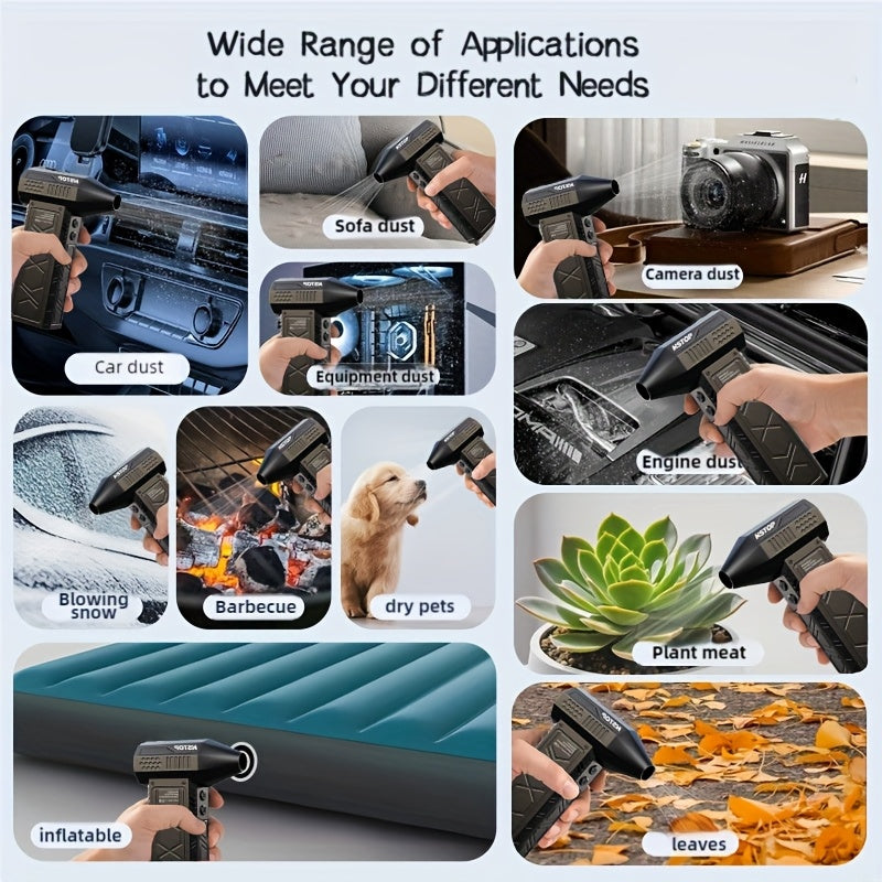 Portable Handheld Turbo Fan Air Blower for Snow Water Dust Removal Rechargeable