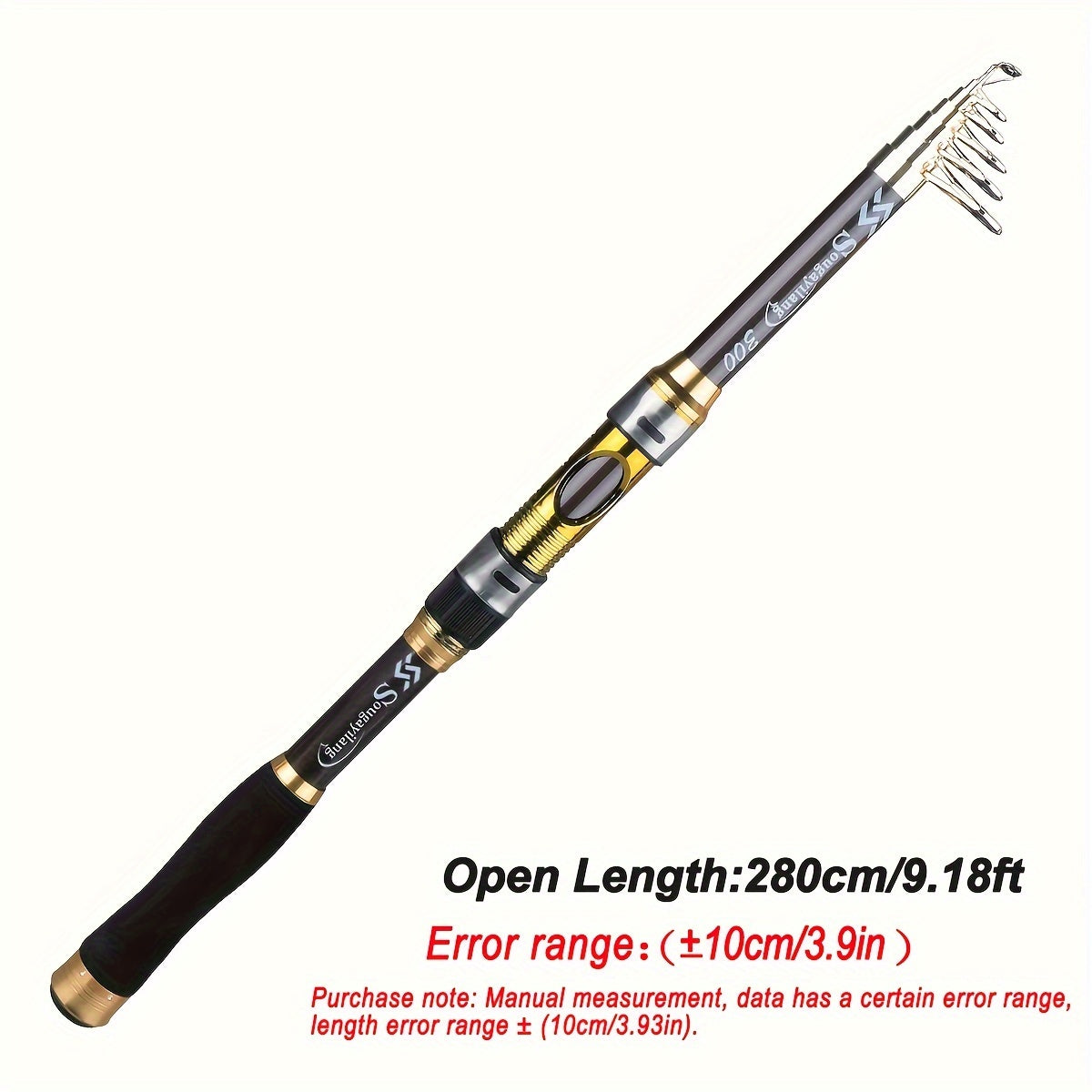 Ultralight Carbon Fiber Spinning Fishing Rod Portable Medium Action Extendable Length Comfortable Grip