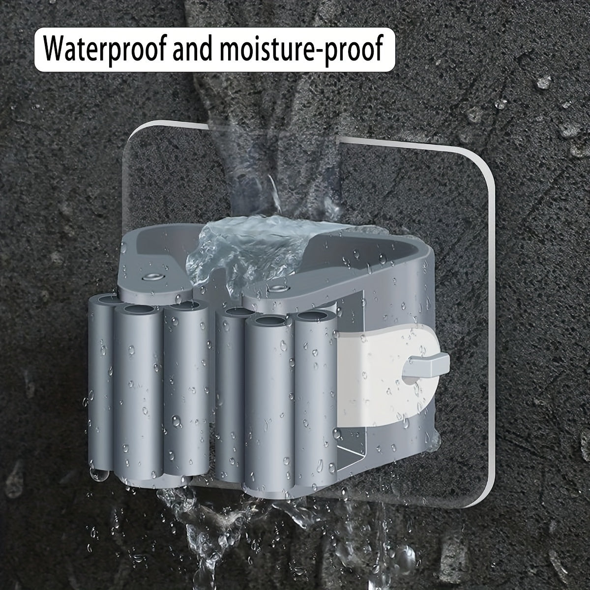 Estante de almacenamiento de pared de 4 piezas para mop, cepillo, escoba, ropa y utensilios de cocina