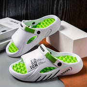 Erkaklar uchun moda EVA plyaj sandallari, yengil slip-on slaydlar, dumaloq barmoq dizayni bilan