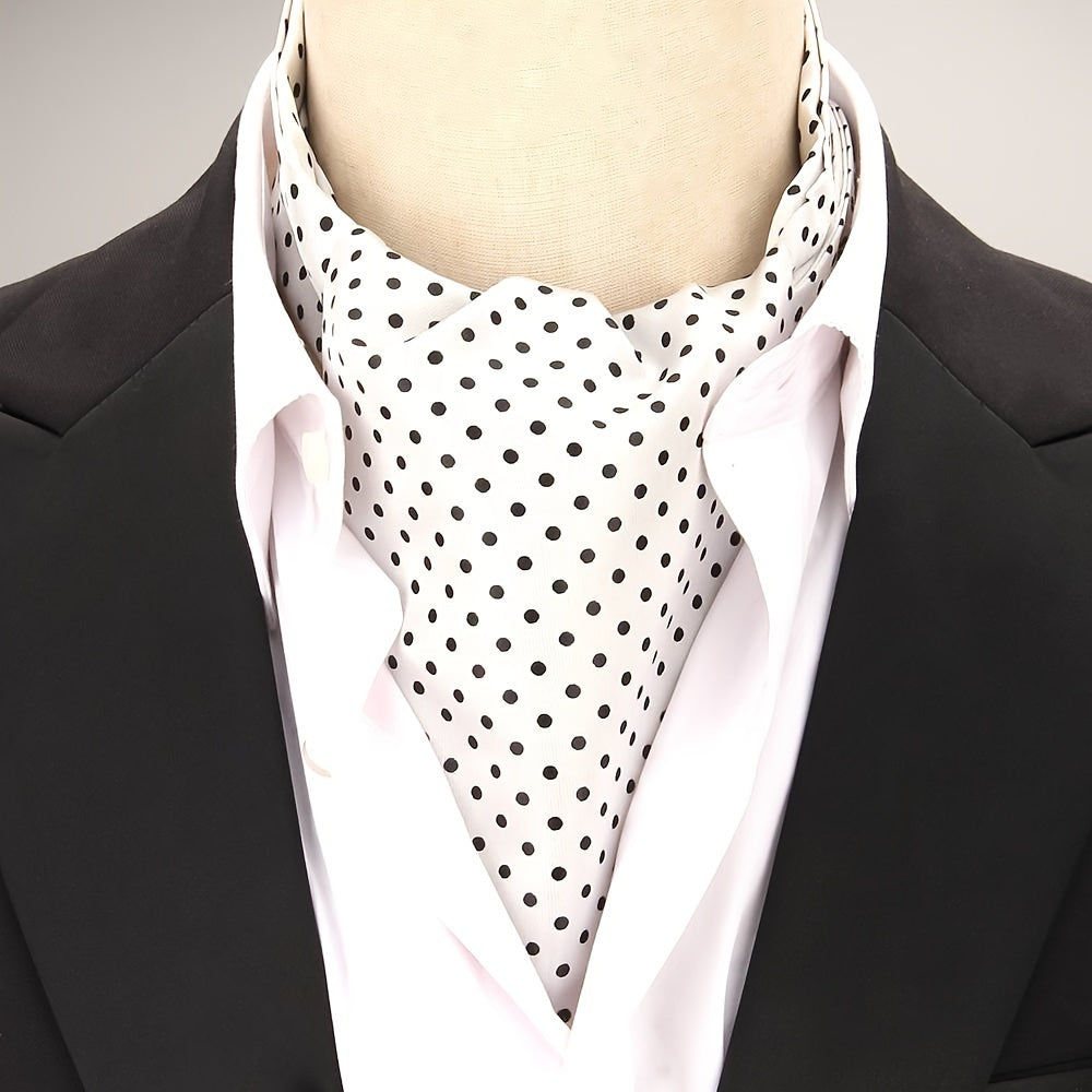Men's Polka Dot Ascot Cravat Shirt Scarf Polyester for Casual and Formal Wear