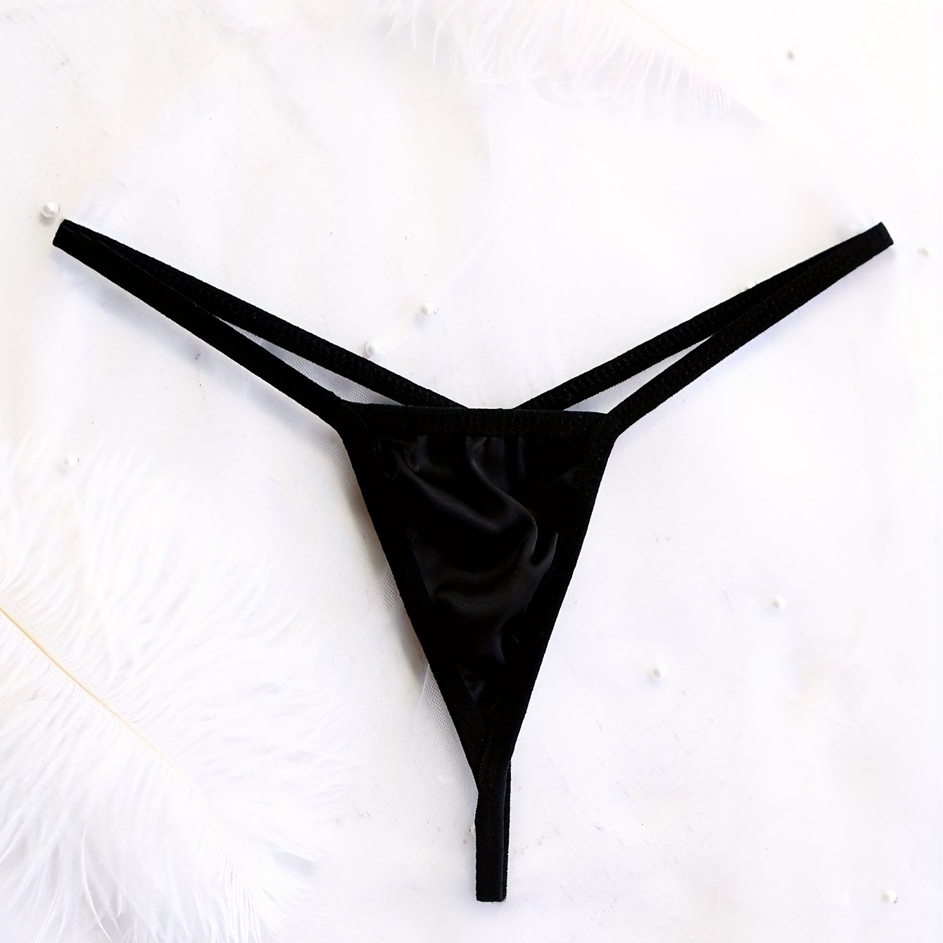 Panties tanga de tiro bajo para mujer, transpirable, mezcla de nylon, detalle cruzado, lencería semi-transparente