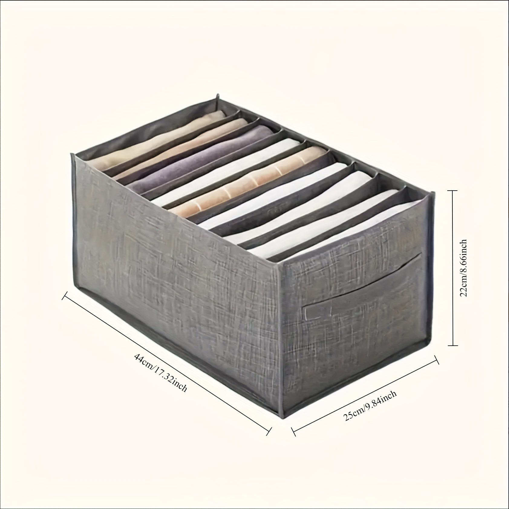 Kiyimlarni tartibga solish uchun egiluvchan denim saqlash qutisi, ichki kiyimlar va paypoqlar uchun ideal, to'qilmagan matodan tayyorlangan. Faqat qo'l bilan yuvish yoki quruq tozalash.