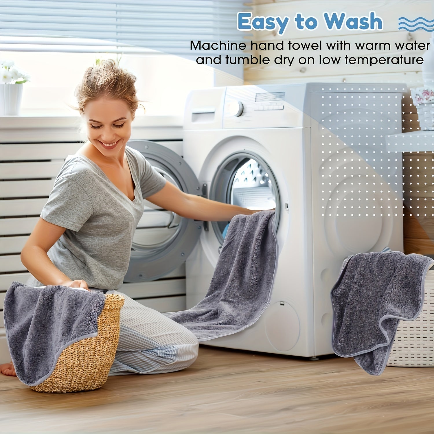 Absorbent Hand Towel Set 5/10pcs for Bathroom Gym Hotel Spa Polyester Durable