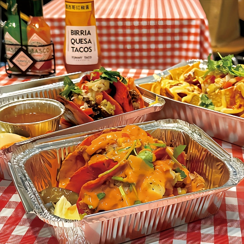 Qog'oz qopqog'li to'rtburchak alyuminiy folga non pishirish panlari, 10 ta, bir martalik pishirish plastinalari, tortlar, brownies, go'shtli piroglar uchun, 37cm x 27cm