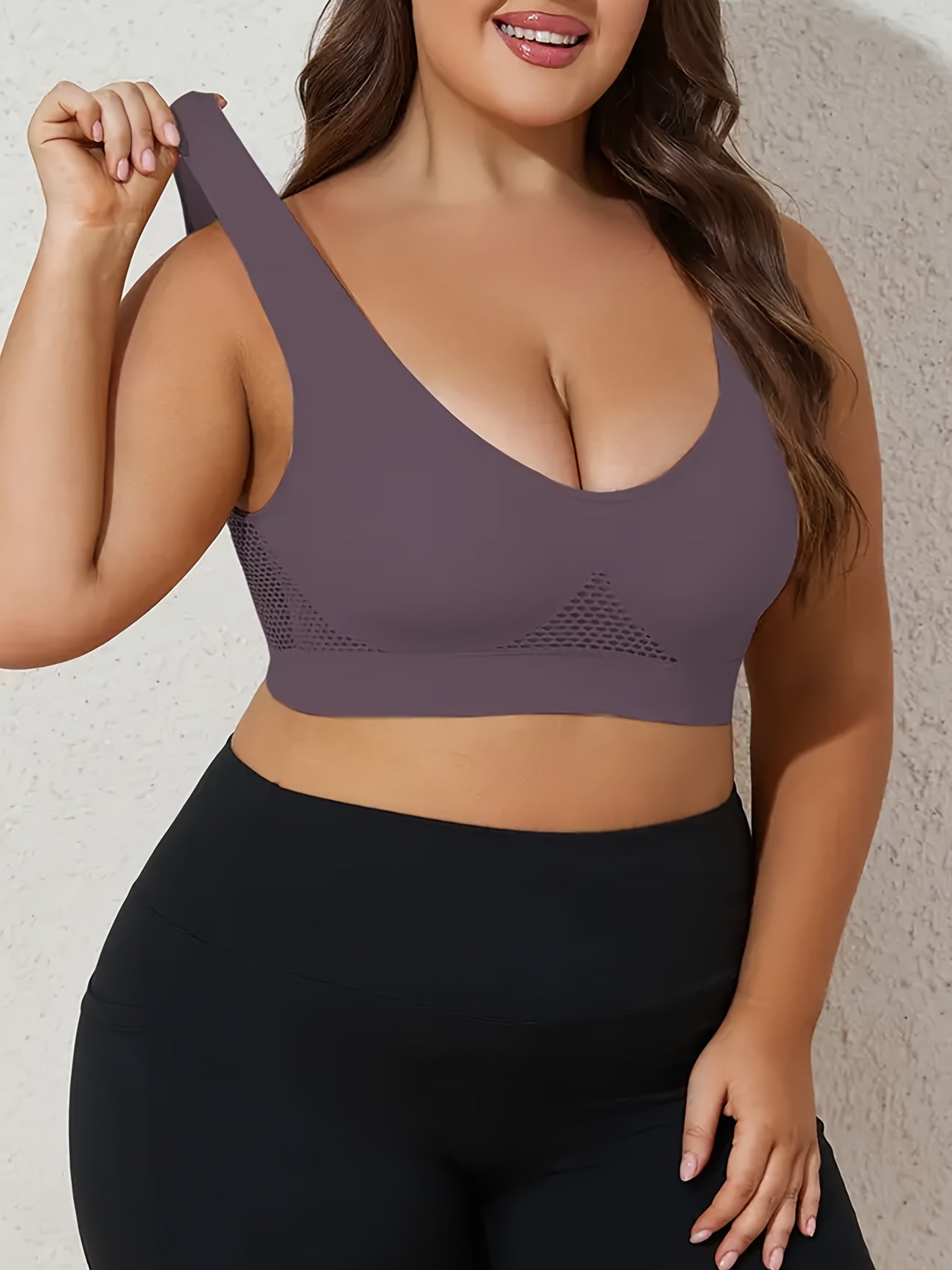 Plus Size Women’s High Support Wire-Free Sports Bras Pack of 10 Padded Mesh Workout Bras