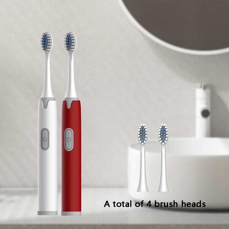 Set de cepillos de dientes eléctricos para parejas, cabezal ultramicro suave, IPX7, alimentado por batería