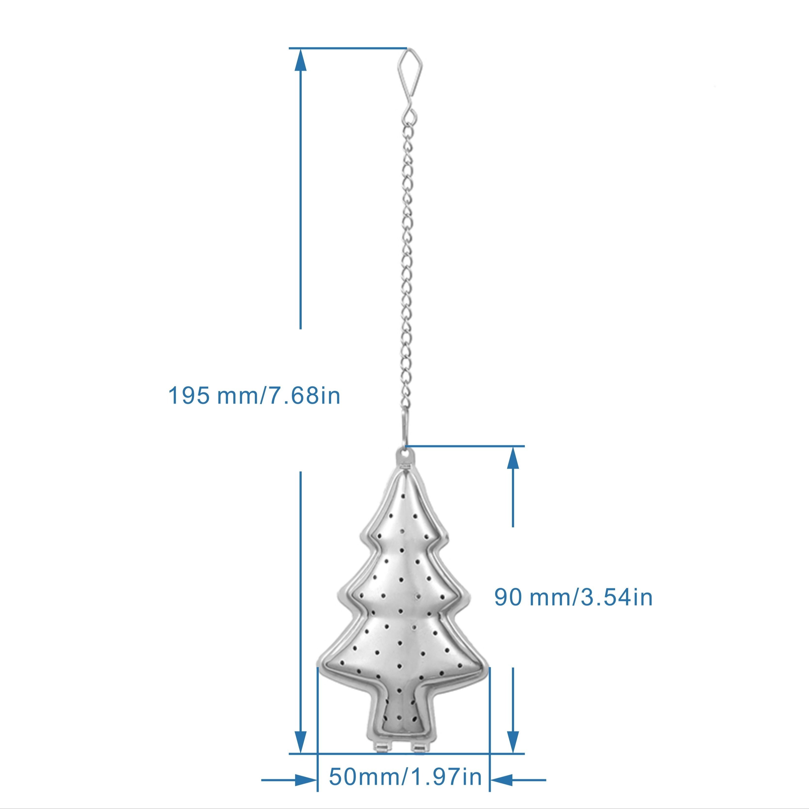 Christmas Tree Stainless Steel Tea Infuser Loose Leaf Tea Strainer with Chain